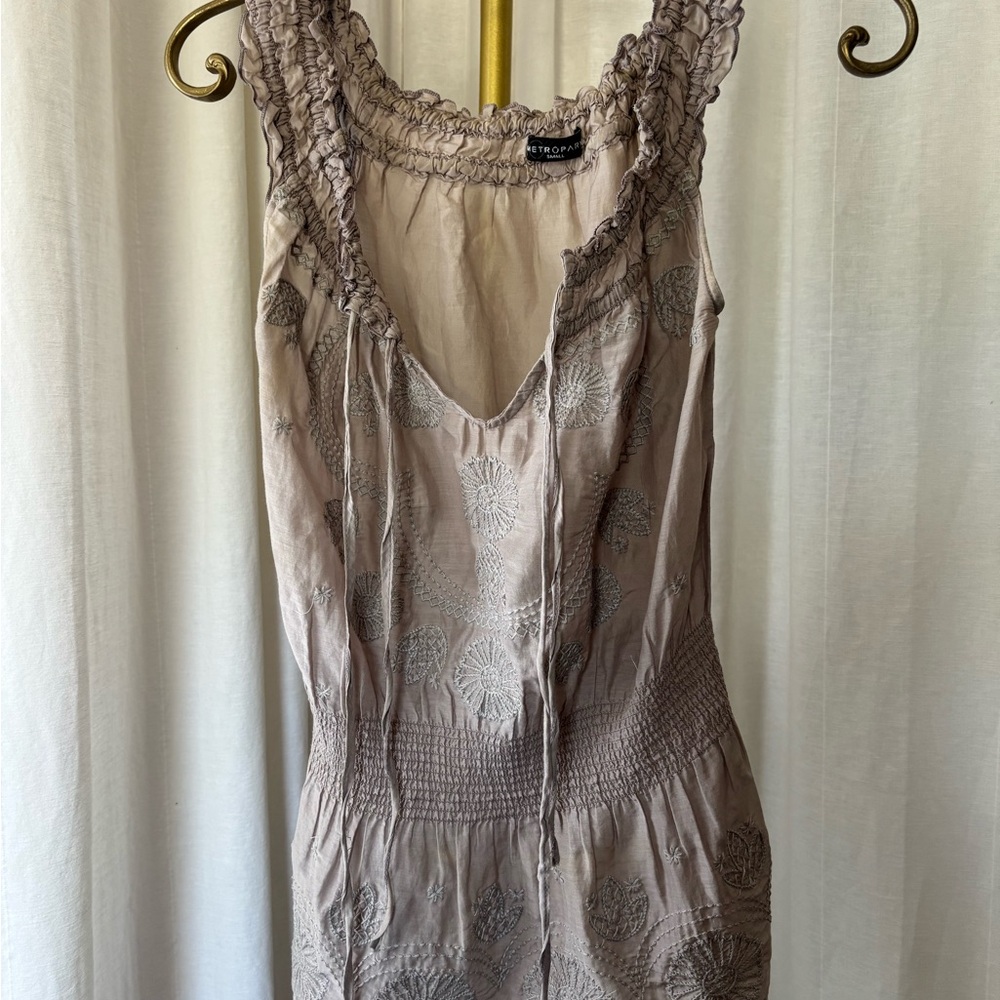 Metropark Light Beige Ruffle Top